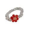 Fashionable Beaded Rings Accessory Adjustable Elastic Design Flower Rings Jewelry for Young Women and Craft Lovers