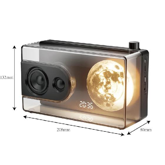 Glow-Moon Bluetooth-Lautsprecher – Nachtlicht, Wecker, Weißes Rauschen & Drahtloser Lautsprecher in Stilvollem Acryl-Design