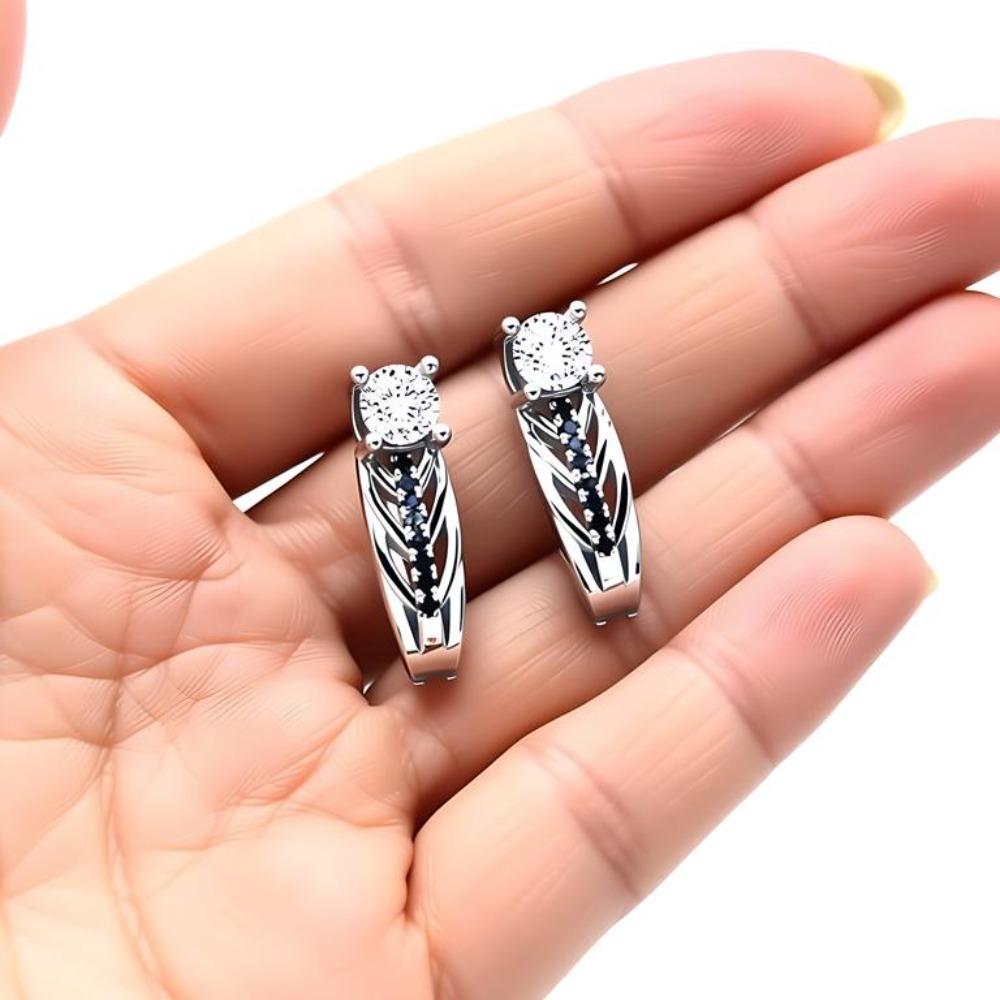 BLACK AWN Black Hoop Earrings for Women Black Jewelry Earrings