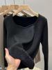 Women's 2024 Stylish Low-Neck Fleece One-Piece Winter Sweater with Velvet Lining