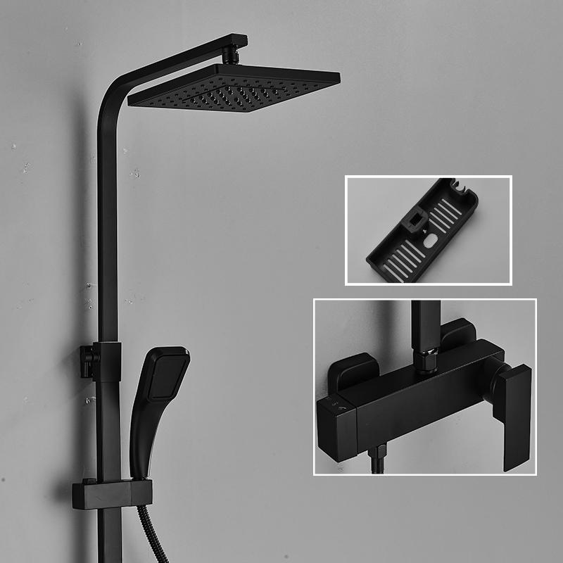 Bathroom Faucet Chrome/Black Rain Shower Head Bath Faucet Wall Mounted Bathtub Shower Mixer Tap Shower Faucet Shower Set Mixer