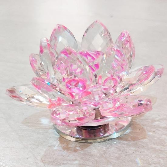 

Деньги Васту Фэншуй Подарки Фэн Шуй Розовый Кристалл Лотос с вращающейся подставкой для положительной энергии, подарок, удачи, процветания