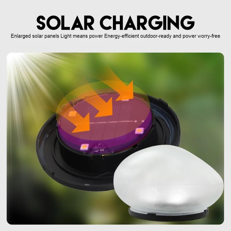 Solar Powered Lamp Simulation Pebble Courtyard Lamp Outdoor Garden Lawn Lamp Simulation Stone Trail Landscape Garden Decoration