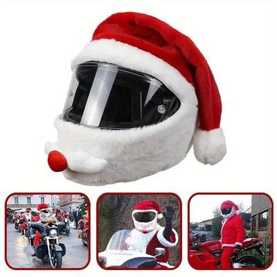 Motorrad Weihnachtsmannmütze Innovativer Fahrradhelm-Schutz Outdoor-Spaß Personalisiert Lustig Weihnachten