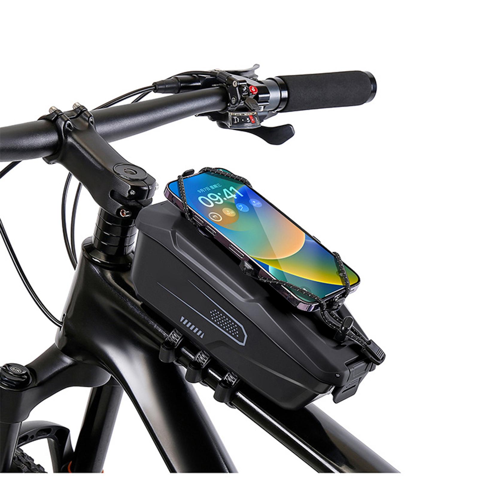 

Bike Front Frame Bag Top Tube Bike Phone Mount Bag with Cell Phone Holder for Outdoor Cycling Travel Hiking