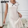 GMXIA Spring and Summer Women's Dress Nightgown Ruffle Hem Milled Pit Stripe Home Home Pajamas