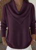 Pull Haut Manches Longues Couleur Unie Automne/Hiver 2025 pour Femme