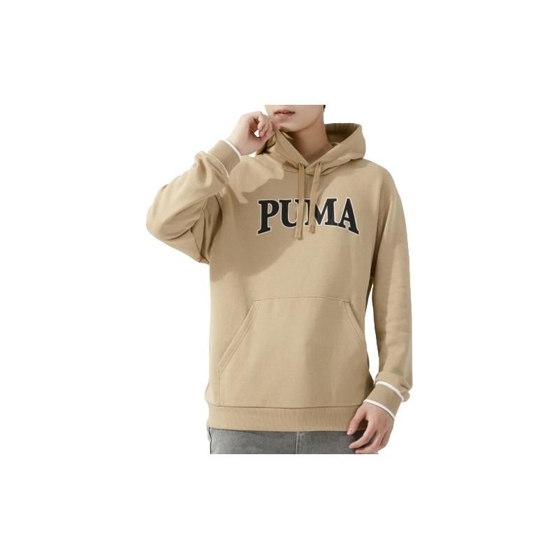 Puma Lettered Hooded Casual Long Sleeve Sweatshirt Men sweatshirt Khaki 681253-83