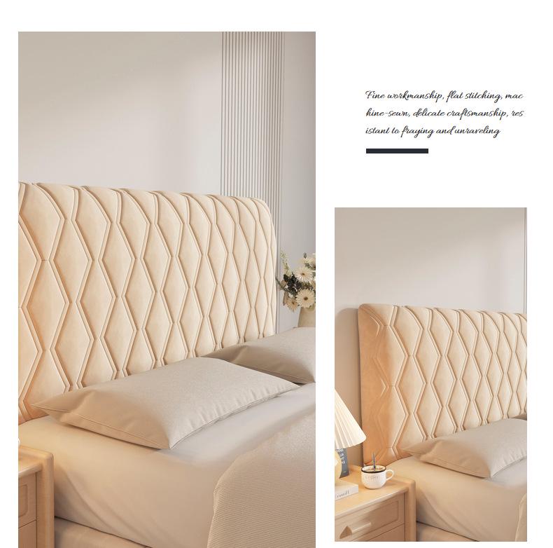 Lux Quilted Bed Headboard Cover: Thick, Soft Padding for Wood Backrest – Universal, All-Season Dust Cover.