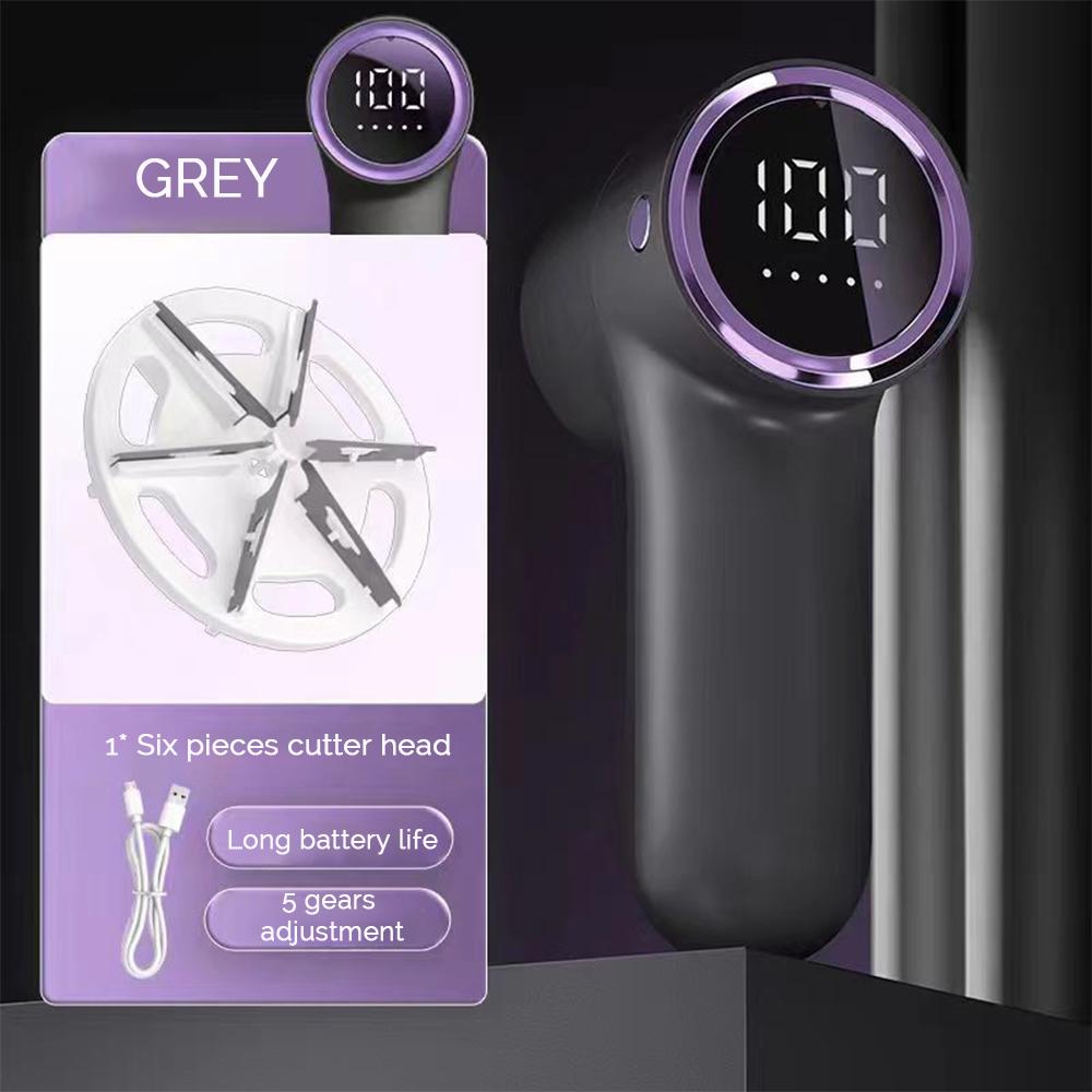 

Hairball Trimmer Clothes Pilling Removal Sweater Defuzzer Digital Display Charging Portable Home Shaver Trimmer 5 Gear Adjust серый