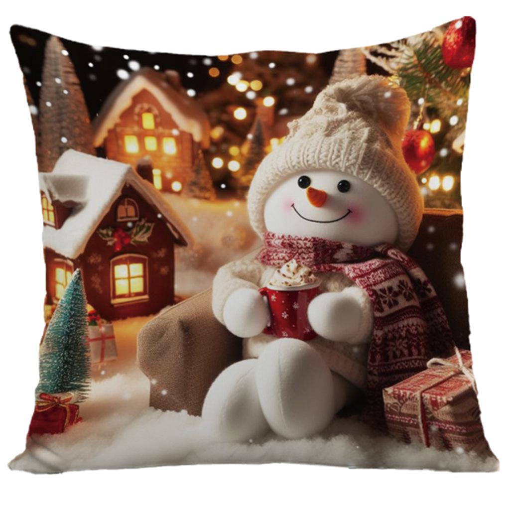 3D Print Christmas Throw Pillowcase - Festive Decor for Sofa  & Living Room 45*45cm (without pillow core)