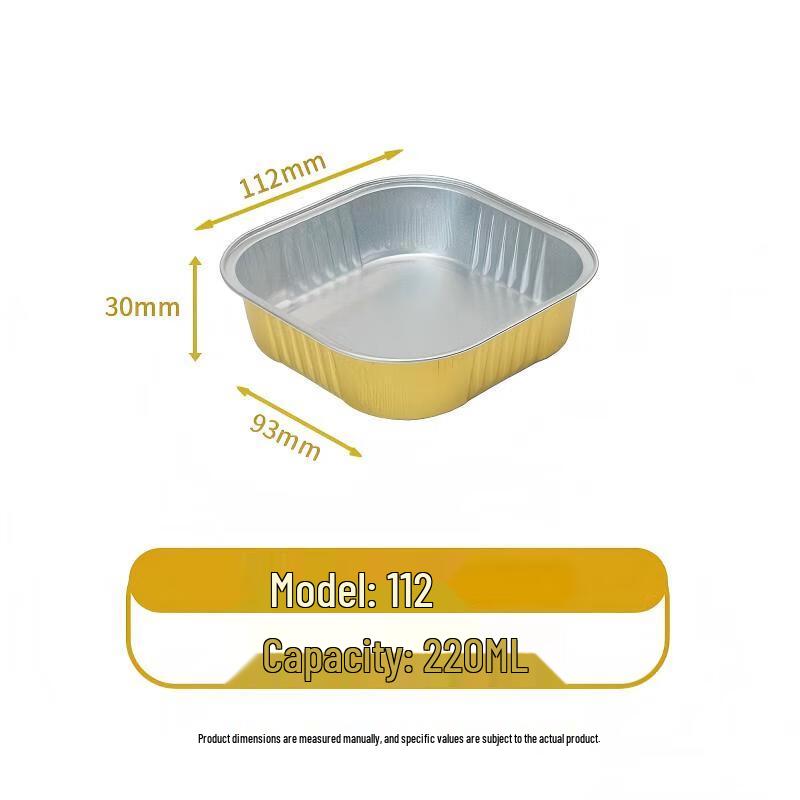 WS Goldene Aluminiumfolie Quadratische Mitnahmebehälter