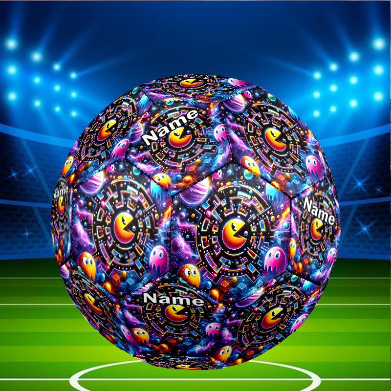 Custom Name Personalized PAC-A Print Size 5 Soccer Ball Training & Match Football, for Team, Kicking, Gift for Football Enthusiasts