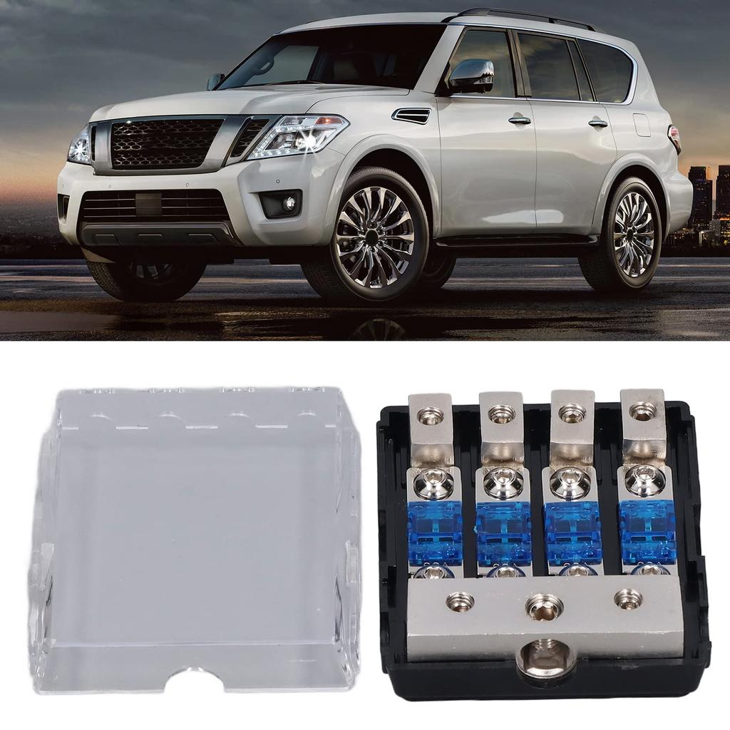 60A Power Distribution Block 1 4 Way Out Audio Fuse Holder Universal Application for