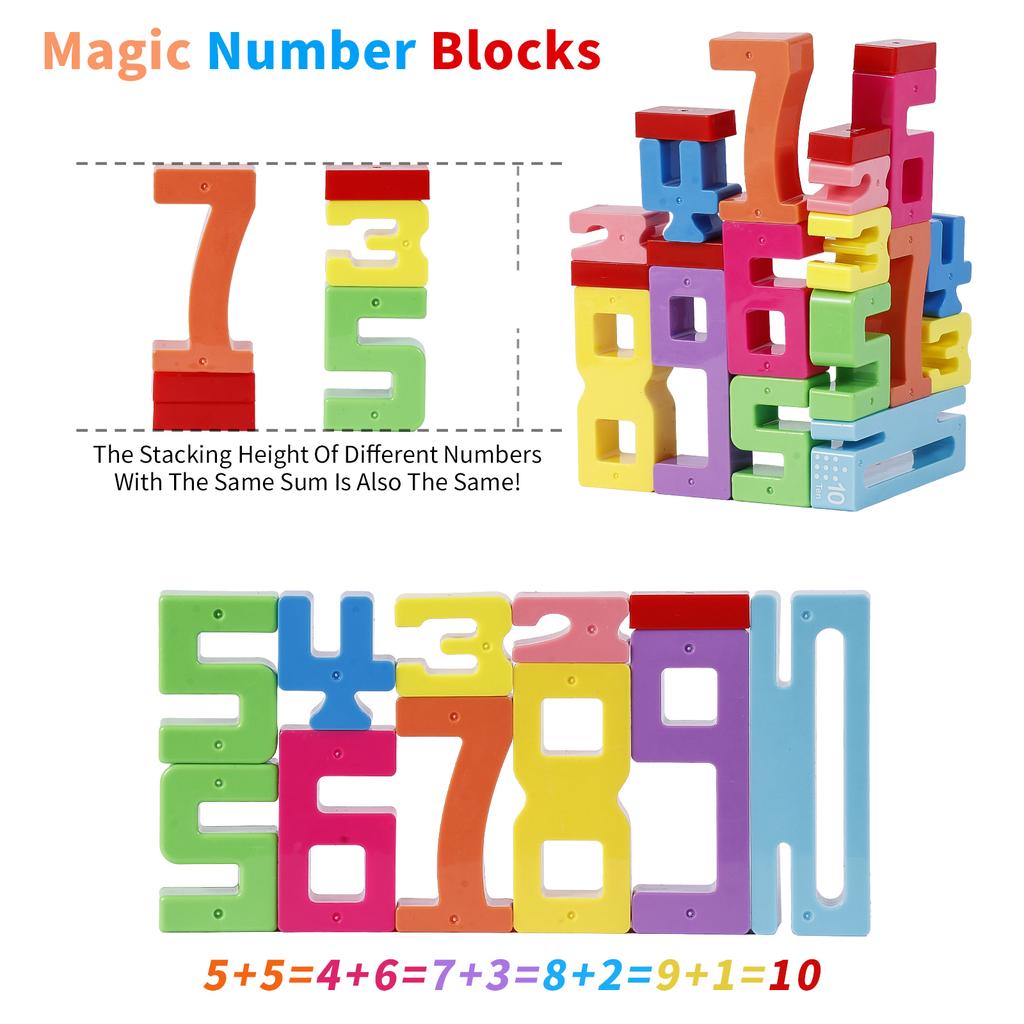 NEW Digital Building Blocks Children's Educational Toys, Baby Early Education Large Particle Color Building Block Toys, Gift