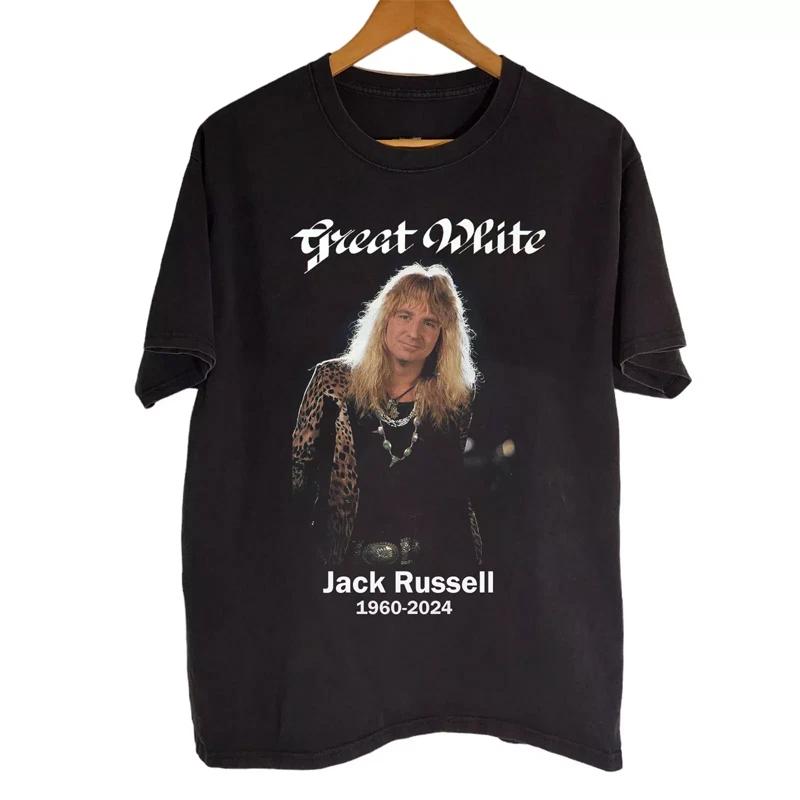 NEW !!! Great White Jack Russell 1960-2024 Gift Fans Black S-5XL Shirt AG2203 L