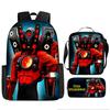 Fast Delivery Skibidi Toilet Backpack Cross-border Fashion Backpack Retro Schoolbag Cartoon Backpack Three-piece Set