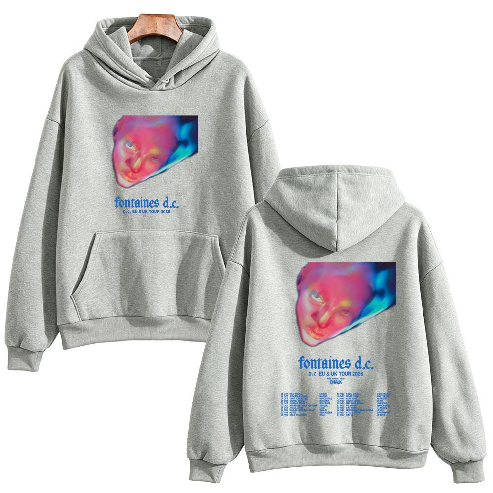Fontaines D.C. Tour 2026 Hoodies Unisex with Hooded Long Sleeve Sweatshirt Rock Oversized Fan Streetwear Fashion Loose Pullovers