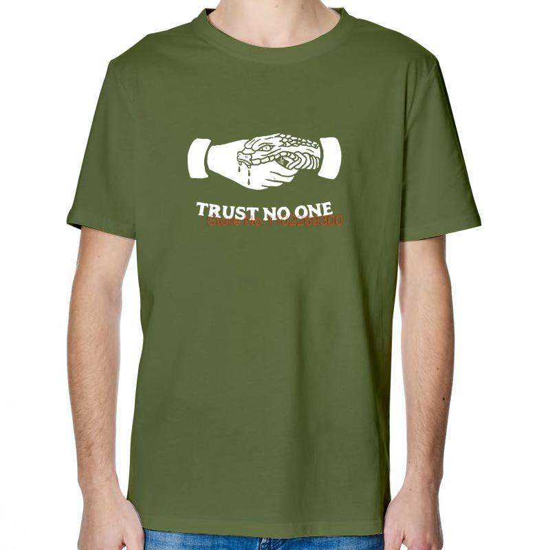 Trust No One Snake Handshake Funny Shirts Graphic Tee Summer Tops  TShirt New Arrival Goods Cotton New Shirts And TShirts