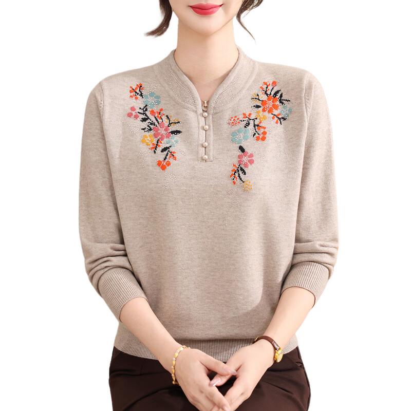 Hodo Mid-Aged Women's Embroidered Knit Sweater