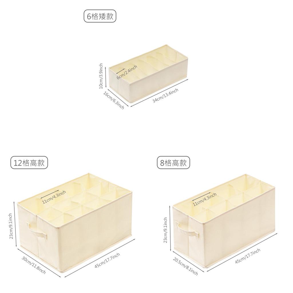 Japanese Style Cotton Linen Clothes Organizer With Dividers For Drawer Storage And Closet Use