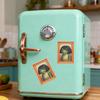 Strong Fridge Magnets Cute Retro Ornament Wood Artistic Photo Framed Frog Small Magnets For Whiteboard For Home Appliances