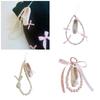 Fashionable Ballet Shoe Keychain Charm with Pearls Ribbon Designs Lovely and Stylish Accessory Portable for Girls