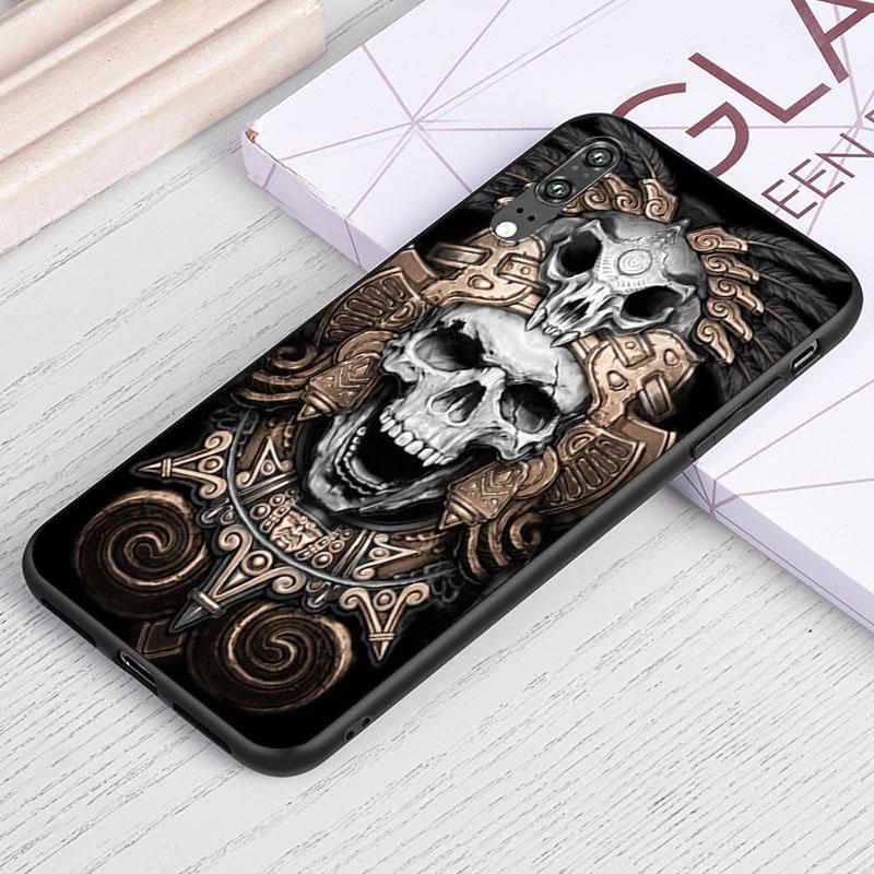 Czaszka Ponurego Żniwiarza Szkielet Dla Samsunga Galaxy A40 S A30 S A2 A20E A20 S A10S A10 E A90 A80 A70 S A60 A50S Czarny Miękki Pokrowiec na Telefon