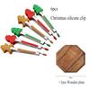 Christmas Food Tongs 6 Pcs Grip Serving Gingerbread Man Tree Nonstick Tip Reusable Bacon Silicone Tongs Meat Server