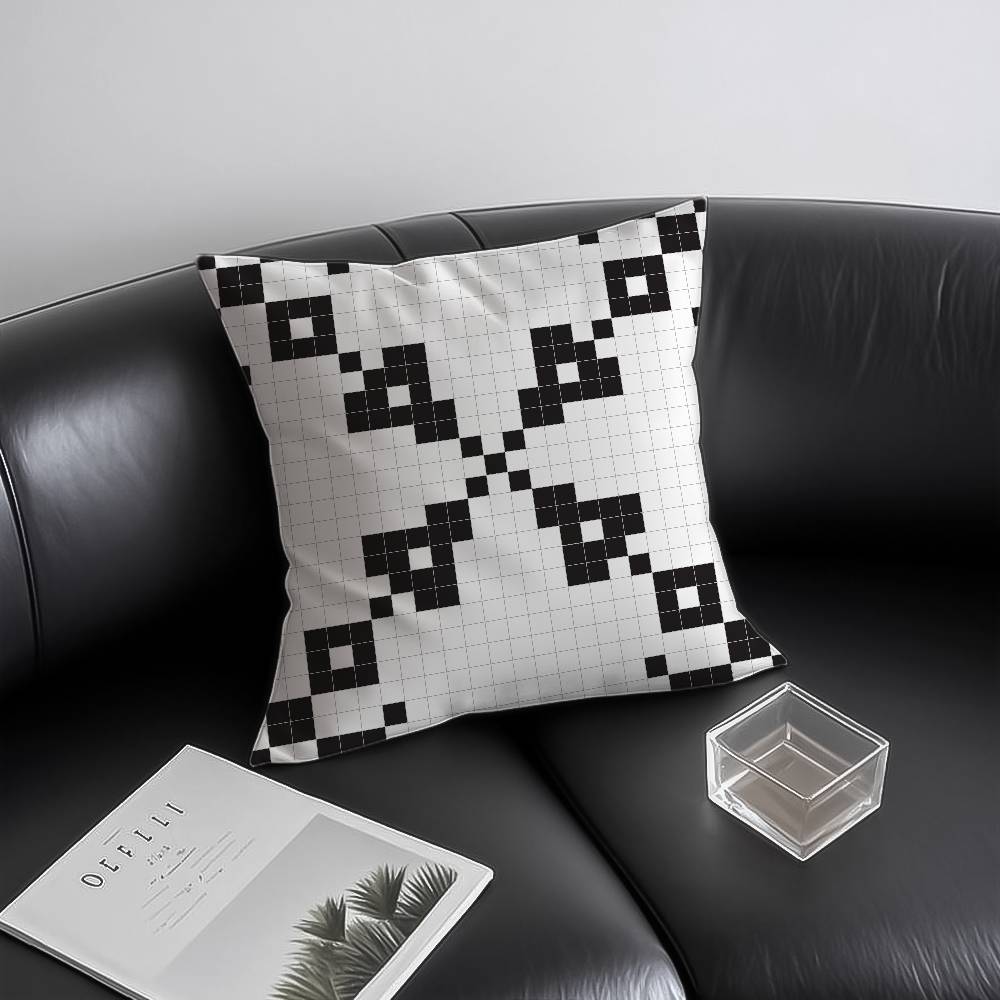 Pixel-Art-Drucktextur Kissenbezug Milbendicht Verdeckter Reißverschluss Sofa Bett