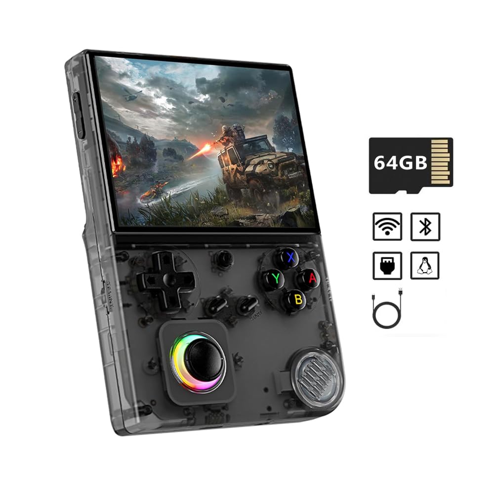 Anbernic RG40XXV Whatsko Handheld Portable Game 64GB Linux IPS Full 16 Million RGB Black Console, RAM, System, 4-inch Screen, WiFi, Bluetooth, Colors,