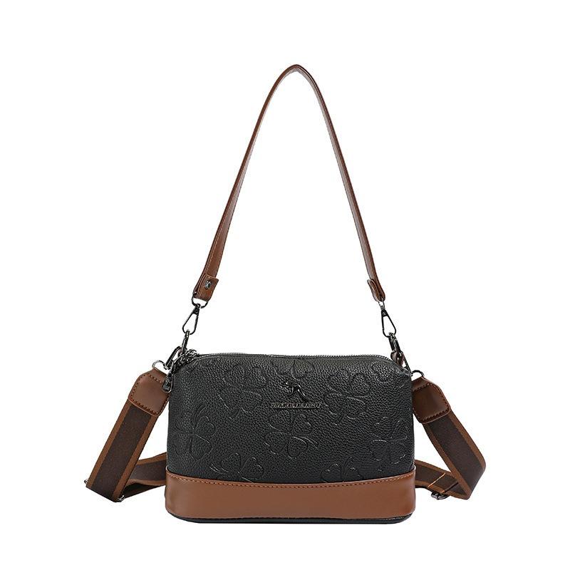 Klasická retro dámska crossbody kabelka s veľkou kapacitou, jednoduchá denná kabelka cez rameno, mäkká kožená jednofarebná, všetko