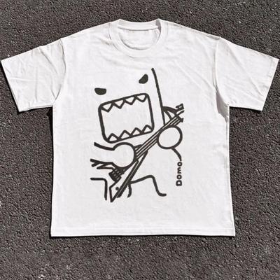 Camiseta Oversize Kawaii Y2K de Verano de Moda para Hombre Mujer Algodón Estampado Retro Corte Holgado Camiseta Gráfica Divertida Unisex a Juego Ropa de Calle