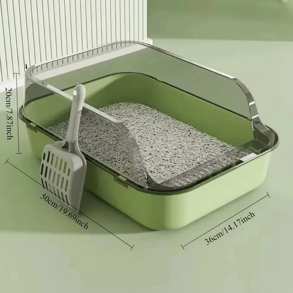 Cat Litter Box Semi-closed Removable Splashproof Cats Toilet Non-Stick Large Capacity Pet Supplies Kitten Tray Cat Toilet Bowl