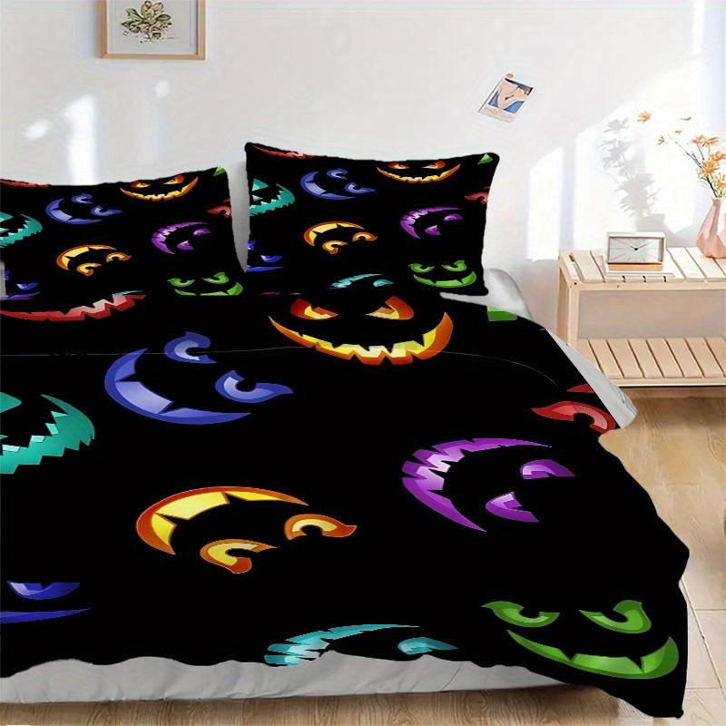 

3 шт. Постельное белье с тыквами на Хэллоуин, Дышащее и мягкое, Подходит для всех сезонов, Идеально для домашнего использования, Подходит для декора спальни 21162 135x200cm