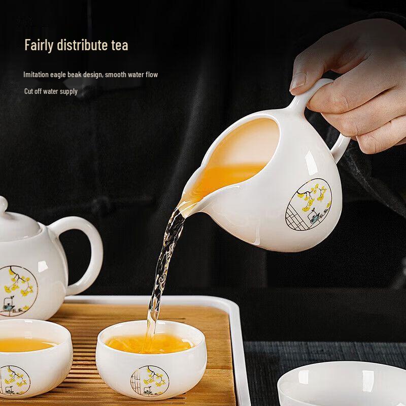 White Jade Porcelain Kung Fu Tea Set