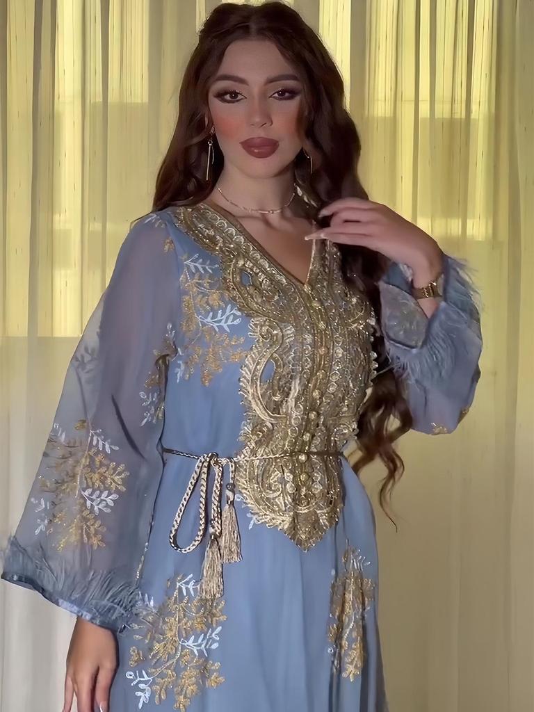 Middle Eastern Embroidered Muslim Women's Dress
