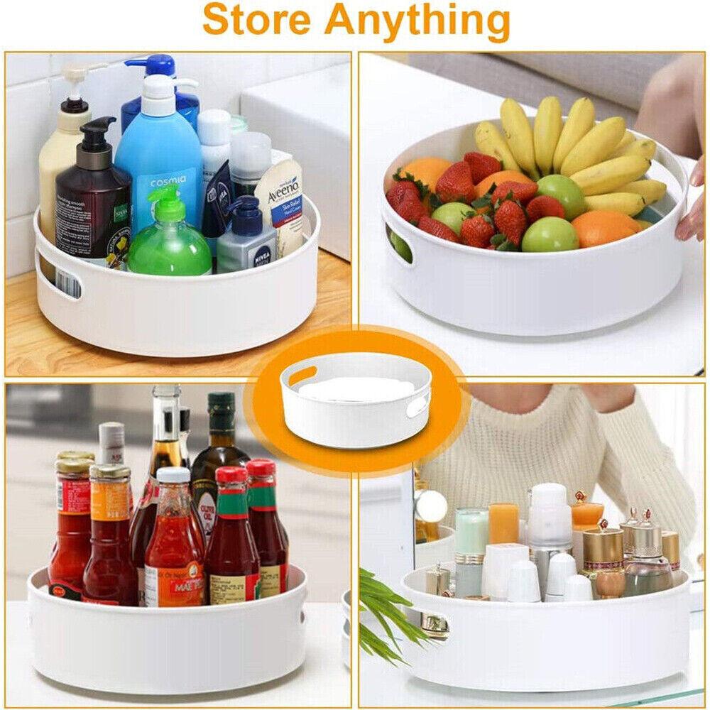 Organizer Tray Pantry Kitchen Turntable Rotation Storage Cosmetics Seasoning