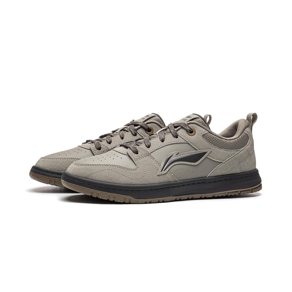 Li-Ning Tianji Lite Fashion Classic Versatile Comfortable Sports Non-Slip Wear-Resistant Low-Top Skate Shoes Men sneaker Brown Gray AGCW253-3