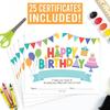 Happy Birthday Certificates for Students - 25 Student Birthday Certificates for Kids Classroom Must Haves, Teacher Supplies for Classroom Elementary,