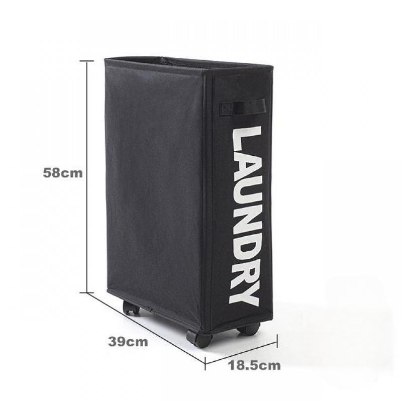 Dirty Laundry Basket with Wheels Foldable Laundry Basket Household Clothes Organiser Yoga Mat Equipment Storage Basket