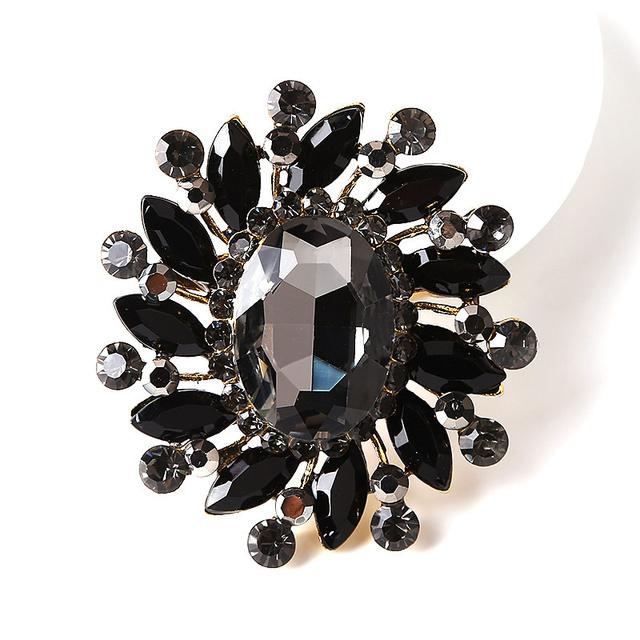 

Flower Exquisite Craftsmanship High End Crystal Stone Glass Brooches Retro Alloy Metal Brooches Color Crystalline BroochFlower Jewelry