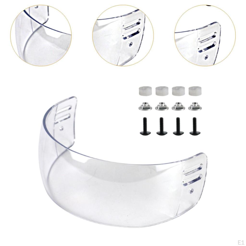 Visière Casque de Hockey Adultes Extérieur Facile à Installer Femmes Hommes Pratique Transparente