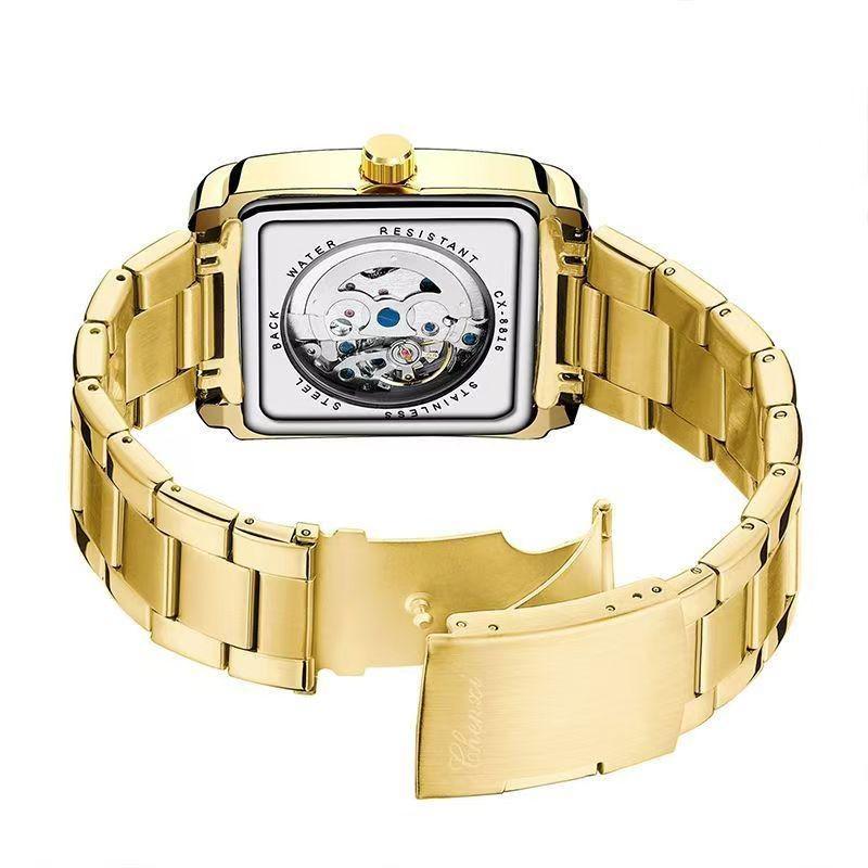 Chenxi Relógio Automático de Ouro de Luxo Masculino Business À Prova d'Água Esqueleto Tourbillon Mecânico de Pulso