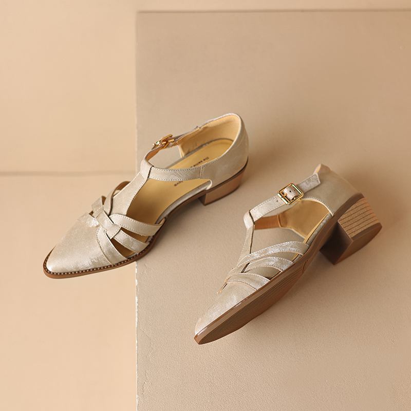 

Krazing Pot из натуральной кожи с острым носком на среднем каблуке, осенняя пряжка с ремешком, летняя обувь зеленого цвета, женские туфли-лодочки 43 абрикосовый