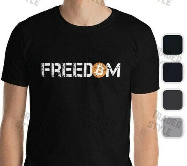 Bitcoin Means Freedom T- Shirt Distressed Crypto Trader Gift Tee S