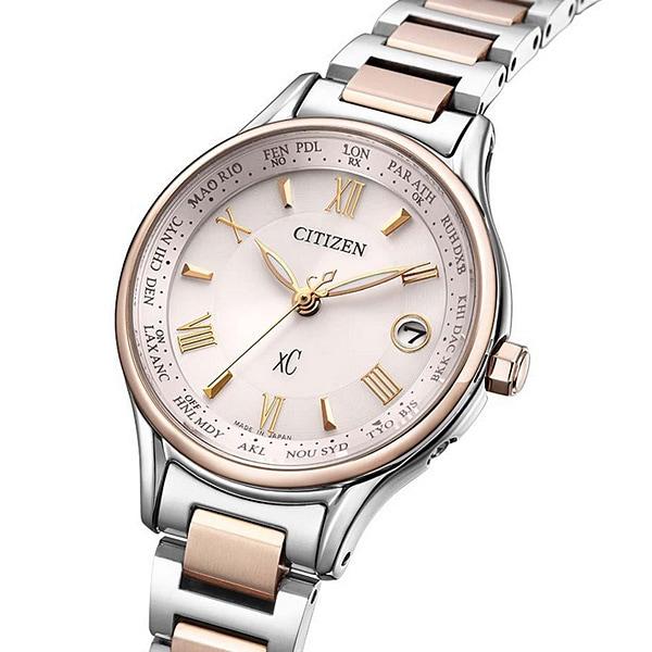 Citizen EC1165-51W ( Se xC Eco-Drive radiostyrt H246 Titania Line Happy Flight Bloom Design Eternal Platinum/Sakura Pink)