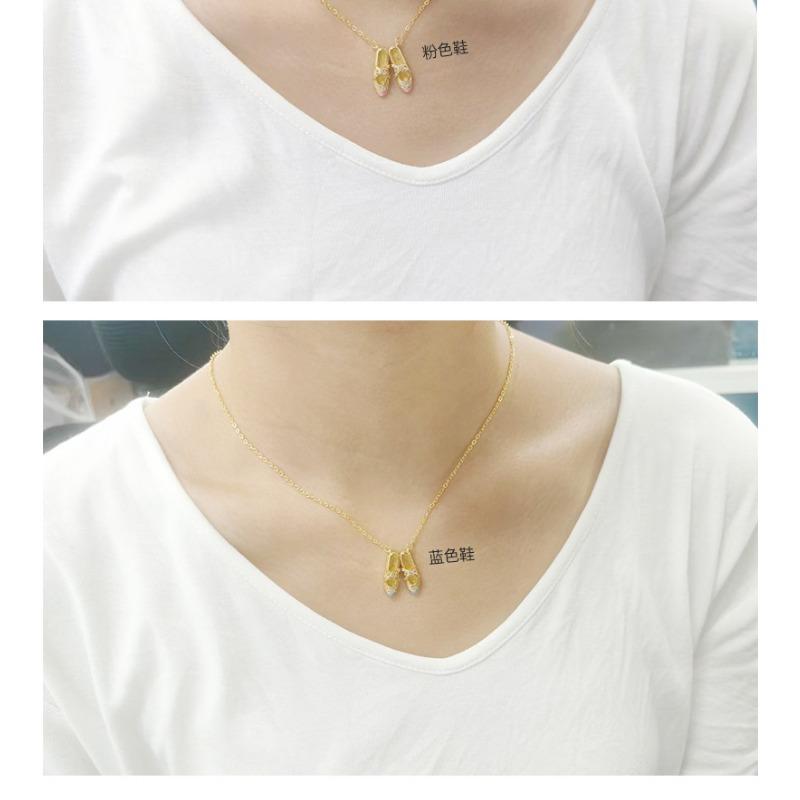 Women Light Luxury Ballet Shoe Pendant Rhinestone Clavicle Necklace Fashion Jewelry