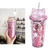 420ml Double Wall Tumbler Cup Flash Powder Cup for Shopping Hot and Cold Tea