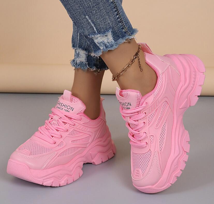 Women 2025 Spring Autumn Summer Breathable Platform Sneakers Casual Mesh Lightweight Sport Running Shoes